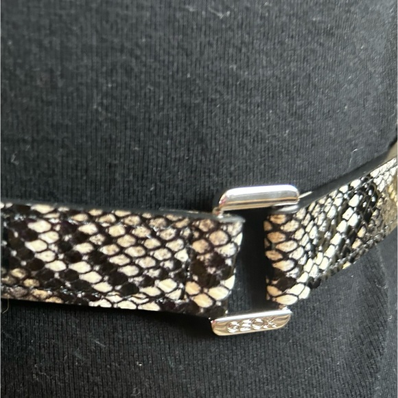 NWT Geox Leather Snakeskin Print Belt - Picture 2 of 4